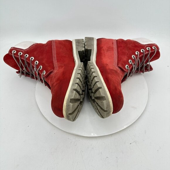Timberland Holiday Men Size 9.5M Red Stand Out White  Leather Combat Boot main image 10